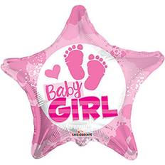 Globos Folieballon "Baby GIRL" Send med Helium