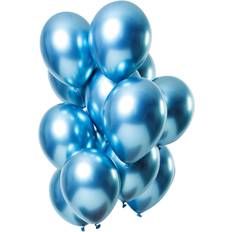 Effen kleur Latex ballonnen Folat Latex Balloons Mirror Effect Blue 12-pack