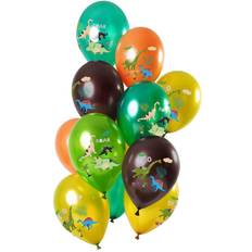 Groen Latex ballonnen Folat Ballonnen set Dino's groen metallic 12stk