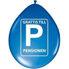 Juhla Lateksipallot Folat 61580 Retirement Balloons 'Grattis Till Pensionen' -8 Pieces, Blue