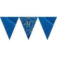 Creative Party J008 Blue and Gold 40" Paper Pennant Banner-1 Pc