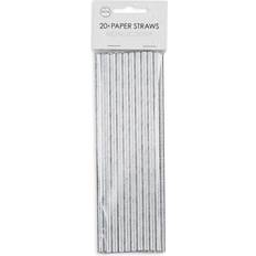 Hopea Pillit Papperssugrör Silvermetallic 20-pack