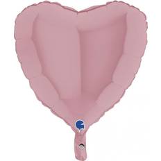 Ballongkungen Folieballon 46cm Hjerteballon Pastelrosa Pink