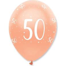 50 år ballong Ballonger Roséguld 50 år 6-pack