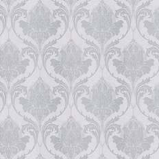 Wallpapers Fine Decor Zahra Silver Grey Damask Wallpaper