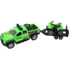 Kids Globe terreinwagen met trailer groen