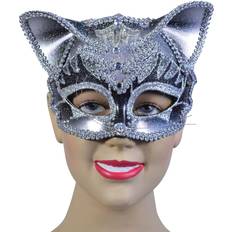 Silver Masks Bristol Novelty Unisex Adults Jewelled Cat Mask (One Size) (Silver)