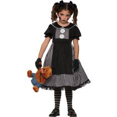 Bristol Novelty Bristol Novelty Girls Rag Doll Costume (M) (Black/White)