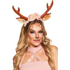 Lovely Reindeer Headband Tiara with Horns Ears & Flowers