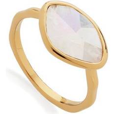 Monica Vinader Gold Petal Ring Moonstone