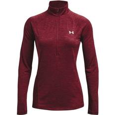 Dame - Fitness - Rød Sweatere Under Armour Tech Twist ½ Zip Top Women - League Red/Dark Maroon