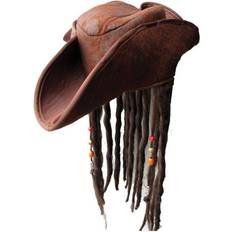 Caribbean Jack Sparrow Hat with Hair & Beads