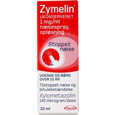 Zymelin ukonserveret Zymelin Ukonserveret 1mg/ml 10ml 1 stk Næsespray