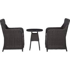 Nero Set da Bistrot vidaXL 46549 Set da Bistrot, 1 Tavolo incluso 2 Sedie