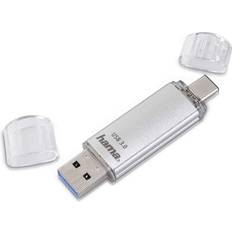 Hama Clé USB C-Laeta, USB-C USB 3.1/USB 3.0, 128GB, 40 MB/s, argent