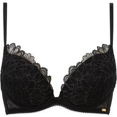 Swirl Padded Plunge Bra - Black