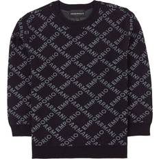 18-24M - Jungen Strickpullover Emporio Armani Logo Sweater - Navy Blue/Light Blue (6KHM57-0920)