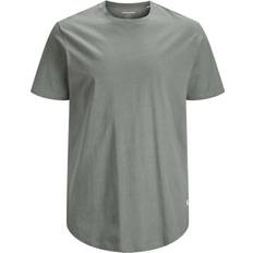 Jack & Jones T-shirt Long Line Fit Col rond Manches Vert