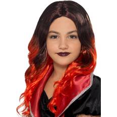 Vegaoo Halloween paryk sort og rød til børn