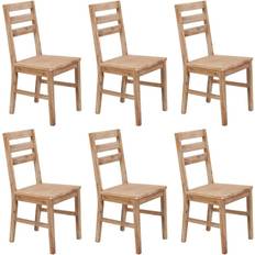 Natural Kitchen Chairs vidaXL - Kitchen Chair 90cm 6pcs