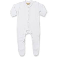 1-3M Tute intere Larkwood Baby's Plain Long Sleeved Sleepsuit - White