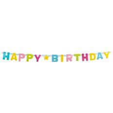 Vegaoo Happy Birthday banner i pastellfärger