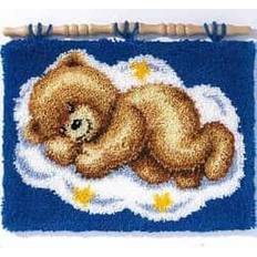 Latch Hook Packungen Handarbeitsets Vervaco Sleeping Teddy on Cloud Latch Hook Kit, Multi-Colour