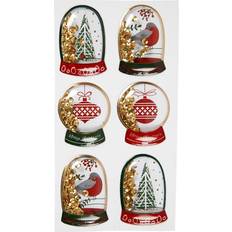 Gold DIY Vivi Gade Shaker stickers, bird, tree and christmas balls, size 49x32 45x36 mm, gold, 6 pc/ 1 pack