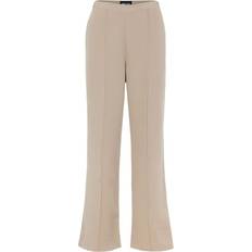 Pieces Bossy Wide Leg Trouser - Silver Mink