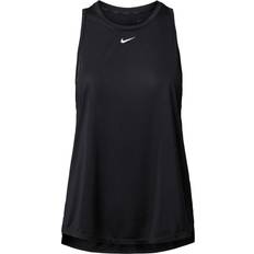 Polyester Tank Tops Nike Dri-Fit One Standard Fit Tank Top Women - Black/White