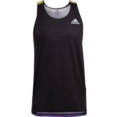 Reflektoren Tanktops Adidas Own The Run Colorblock Singlet Tank Top Men - Black/Purple Rush/Pulse Lime/Acid Red