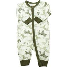 Viskos Jumpsuits Barnkläder Joha Nightsuit - White/Army Green w Zebra/Leop (38525-261-3329)