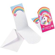 Amscan 8 invitations et enveloppes licorne 9902108