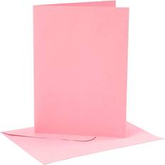 Rosa Bloques de Dibujo y Bocetos Creativ Company Cards and envelopes, card size 12,7x17,8 cm, envelope size 13,3x18,5 cm, 220 g, rose, 4 set/ 1 pack