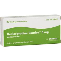 Desloratadin Receptfria läkemedel Desloratadine Sandoz 5mg 30 st Tablett