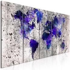 Violetti Seinäkoristeet Arkiio World Map Ink Wall Decor 200x80cm