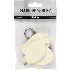Nøgleringe hobbymaterialer Creativ Company Decorate your Wooden Keychain, 3pcs