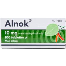 Cetirizine Hydrochloride Håndkøbsmedicin Alnok 10mg 100 stk Tablet