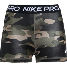 Nike Pro Dri-FIT Camo Shorts Women - Medium Olive/White