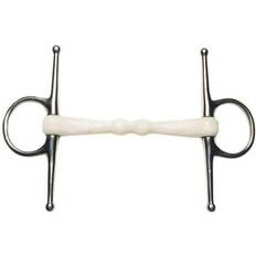 Korsteel Maniglie guancia intera snaffle per cavalli Weatherbeeta Flexi Mullen Mouth Blanc