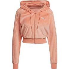 Adidas Women's Originals Loungewear Cropped Full Zip Hoodie - Ambient Blush