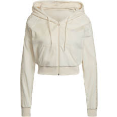 Adidas Women's Originals Loungewear Cropped Full Zip Hoodie - Wonder White