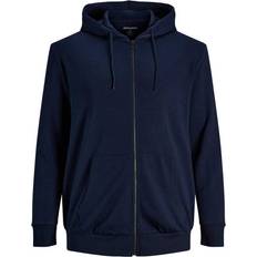 Jack & Jones Through Zipper Plus Size Hoodie - Blue/Navy Blazer