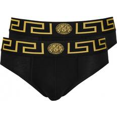 Versace Greca Border Briefs 2-pack - Black