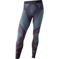 Running Base Layer Trousers UYN Evolutyon Underwear Pant Men - Charcoal/Green/Orange Shiny