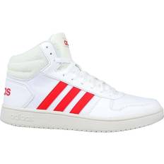 Adidas Kunstleder Basketballschuhe adidas Hoops 2.0 Mid M - Cloud White/Vivid Red/Cloud White