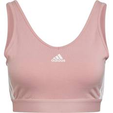 Adidas Women's Essentials 3-Stripes Crop Top - Wonder Mauve/White