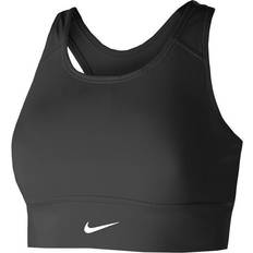 Nike Dri-FIT Swoosh Medium-Support 1-Piece Padded Longline Sports Bra - Black/White