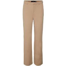 Bruna - Dam - Kostymbyxor Vero Moda Zamira Normal-High Trouser - Brown/Silver Mink