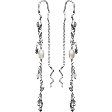 Maanesten Ametyster Øreringe Maanesten Poppy Earrings - Silver/Amethyst/Aquamarine/Pearls